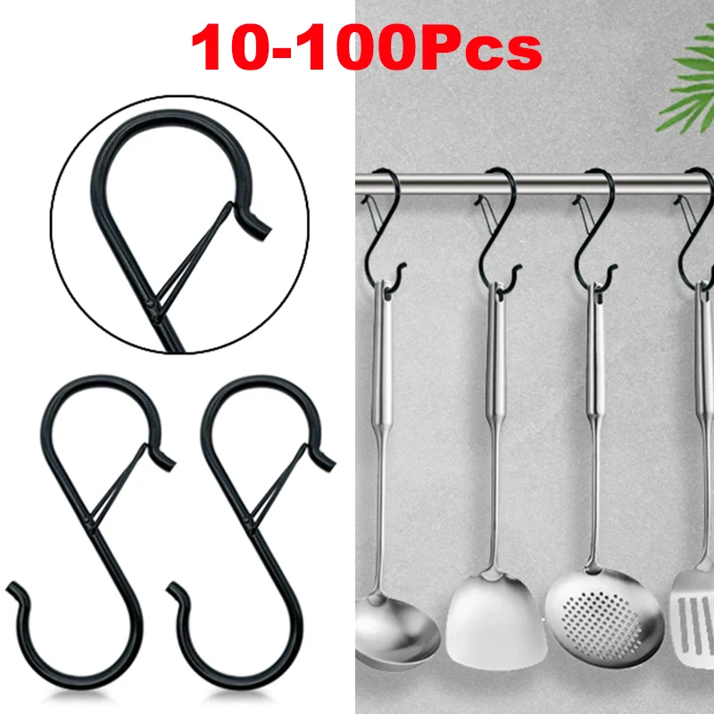 Dosa Pan Iron - 10/100pcs ตะขอแขวนโลหะ S รูปตะขอแขวนแขวน Heavy Duty