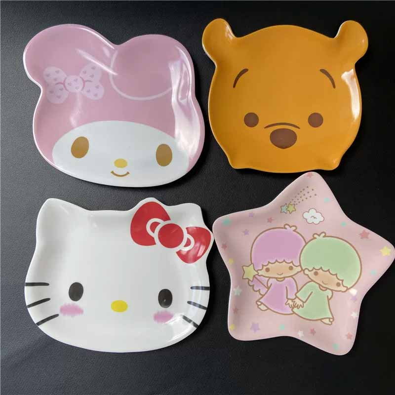 Home Cooking Utensils - ชุดจานเซรามิกเลียนแบบลายการ์ตูนสัตว์น่ารักสำหรับเด็ก จานขนม จานผลไม้อบแห้ง จานขนาดเล็ก อุปกรณ์ครัว