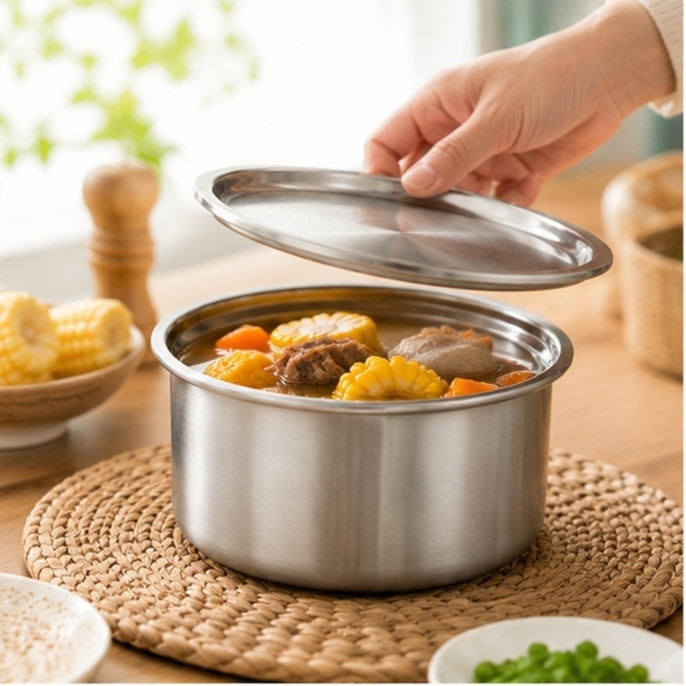 Home Cooking Food - ถ้วยสแตนเลส 304 พร้อมฝาปิด สำหรับนึ่งไข่ อาหารเด็ก ขนมหวาน