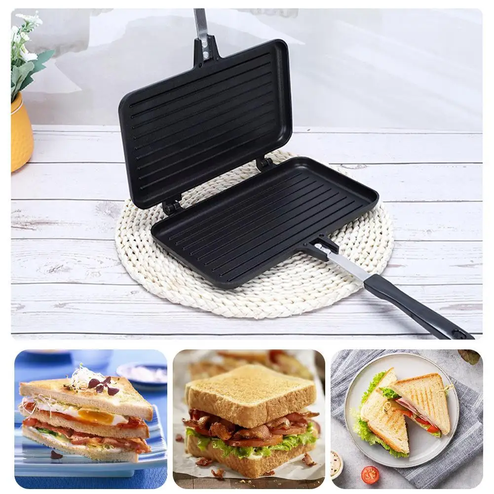 Dosa Pan Iron - กระทะสองด้าน Non-Stick เครื่องทําแซนวิชวาฟเฟิลแพนเค้กขนมขบเคี้ยว Griddle PAN ขนมปังบาร์บีคิวแผ่นครัวเครื่องมือทําอาหาร