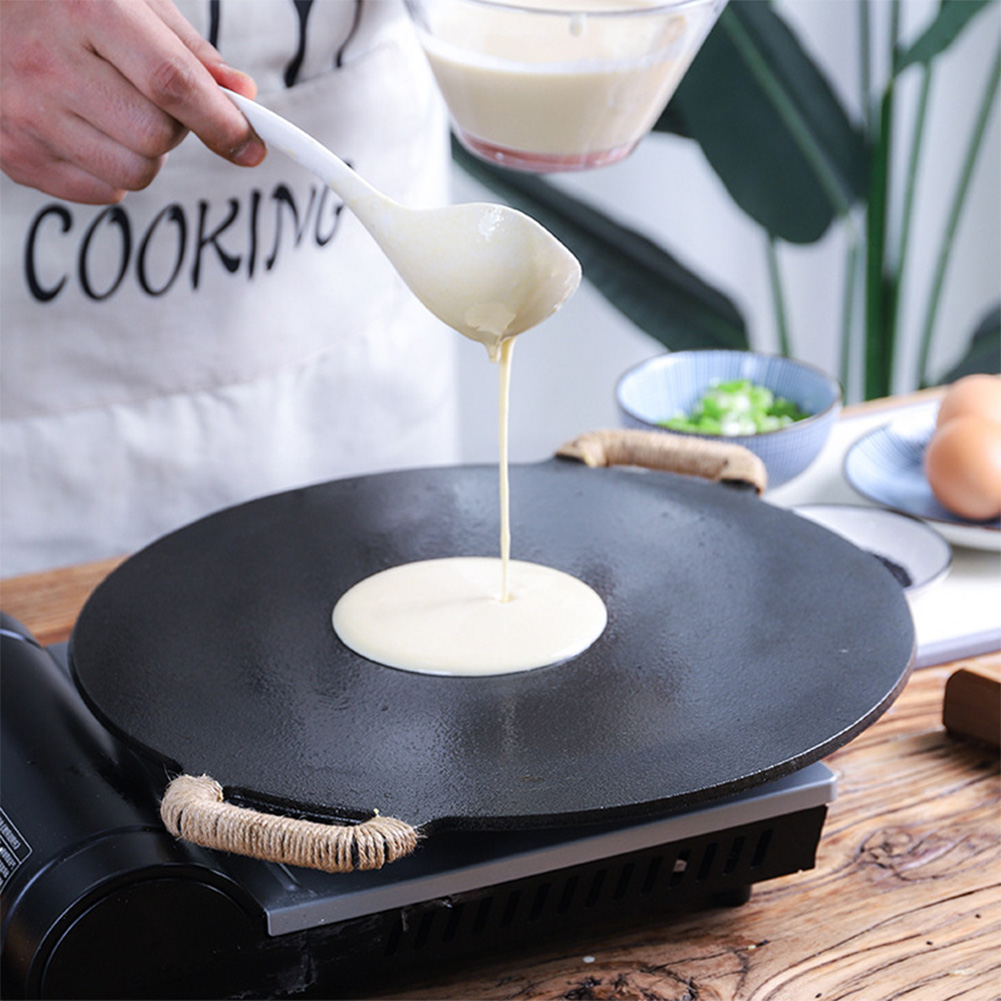 Dosa Pan Iron - กระทะเหล็กหล่อเคลือบสำหรับย่างบาร์บีคิว ขนาด 10.2/11/11.8/12.6/13.4 นิ้ว ถาดอบทรงกลม สำหรับงานปาร์ตี้ที่บ้าน