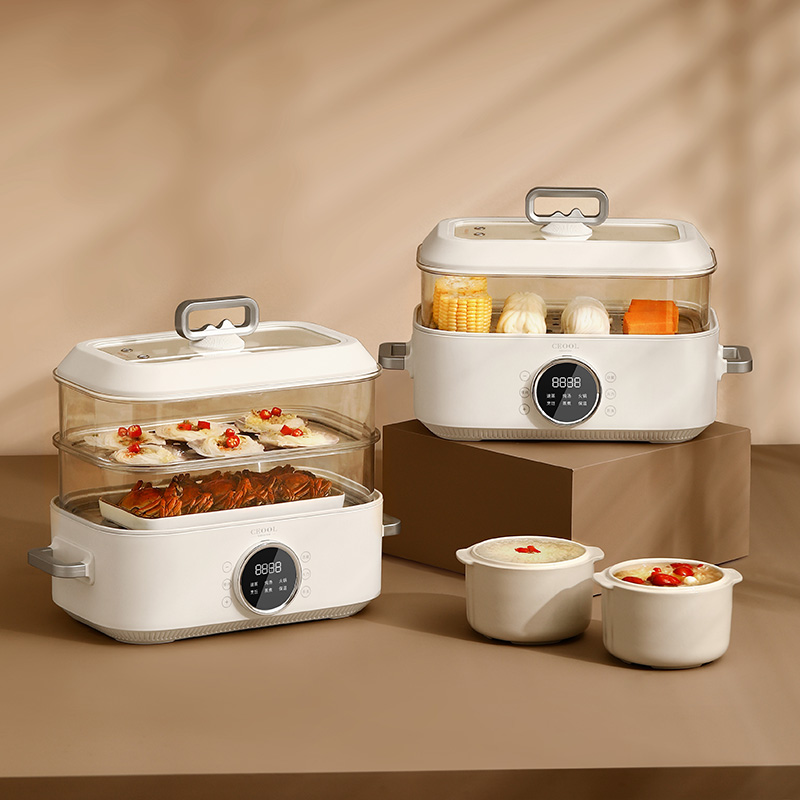 Home Cooking Restaurant - เครื่องนึ่งอาหารไฟฟ้า 3-in-1 ขนาด 10 ลิตร -