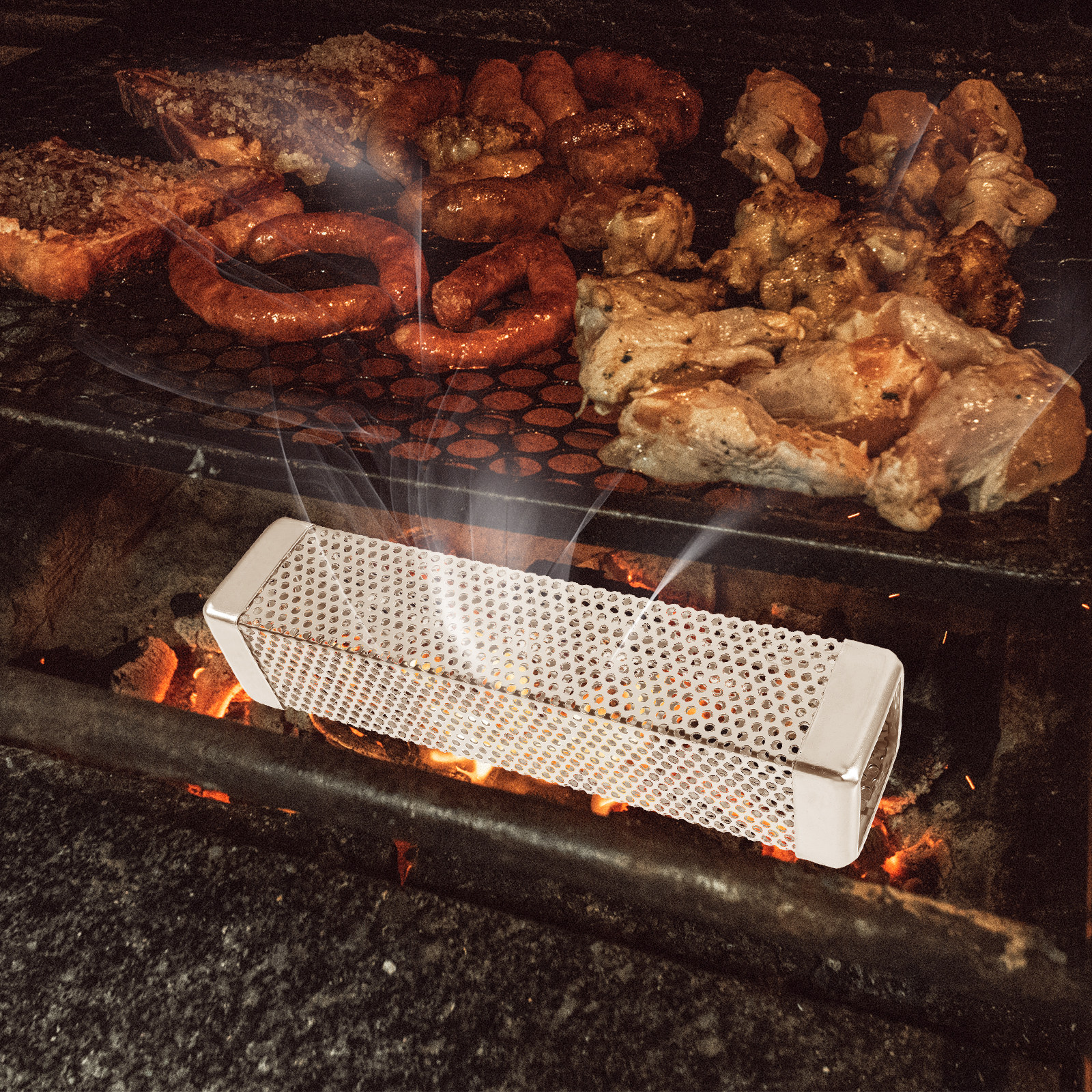 กล่องรมควันสแตนเลส ผิวขัดเงา ค - Smoker Box Wood Chip บทวิจารณ์และราคา