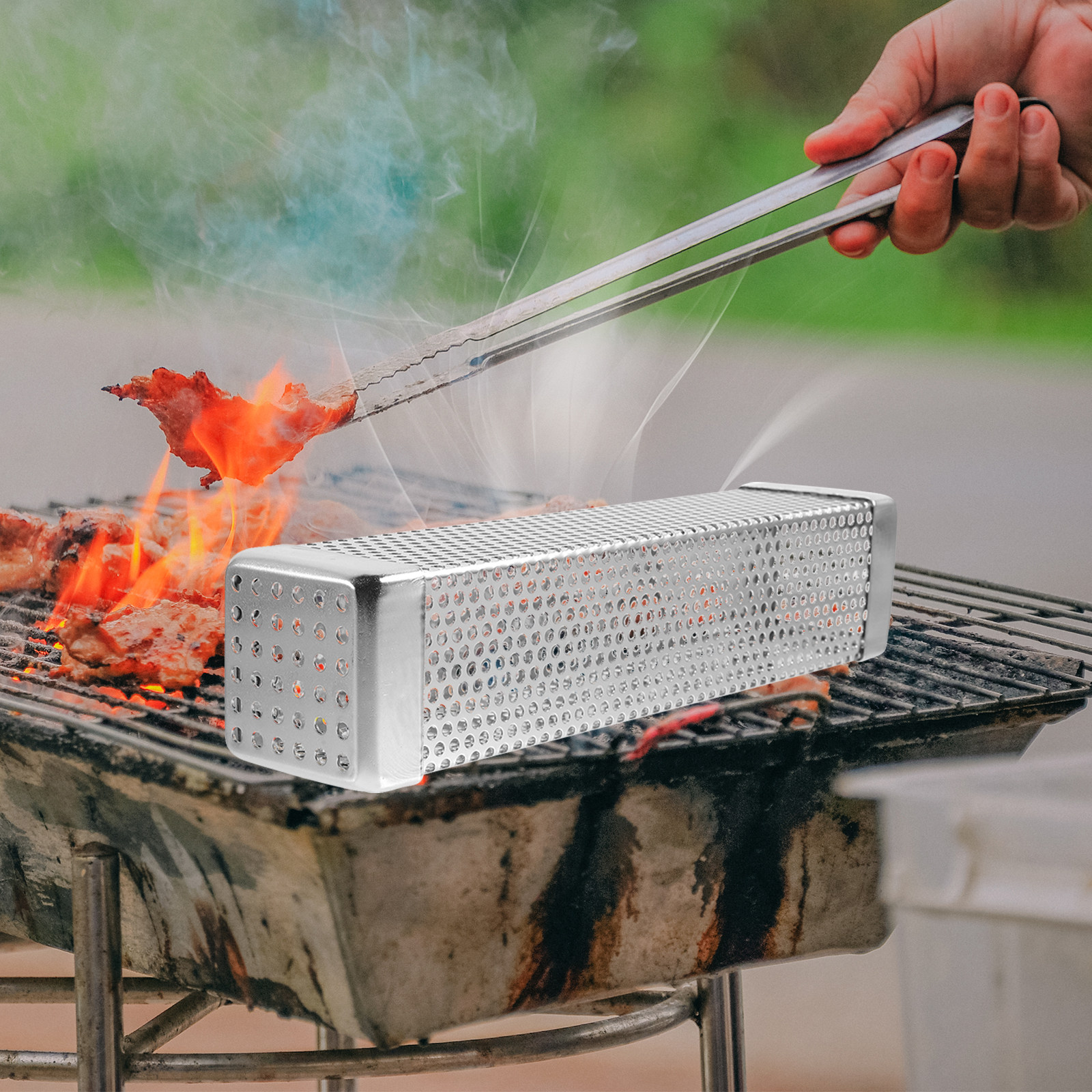กล่องรมควันสแตนเลส ผิวขัดเงา ค - Smoker Box Wood Chip บทวิจารณ์และราคา