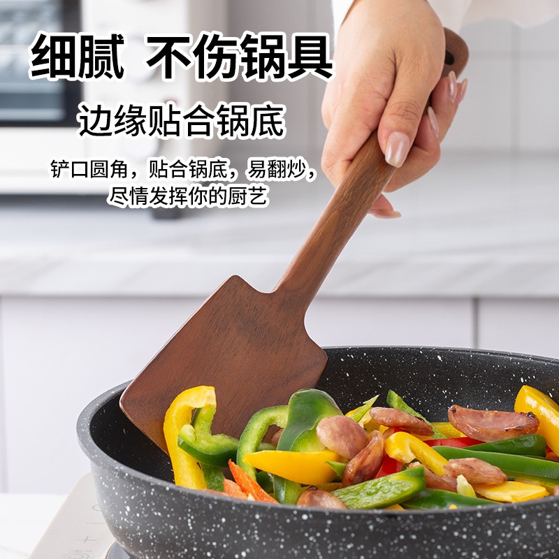 1PC-ไม้พายไม้สำหรับกระทะเคลือบ - Home Cooking Utensils บทวิจารณ์และราคา
