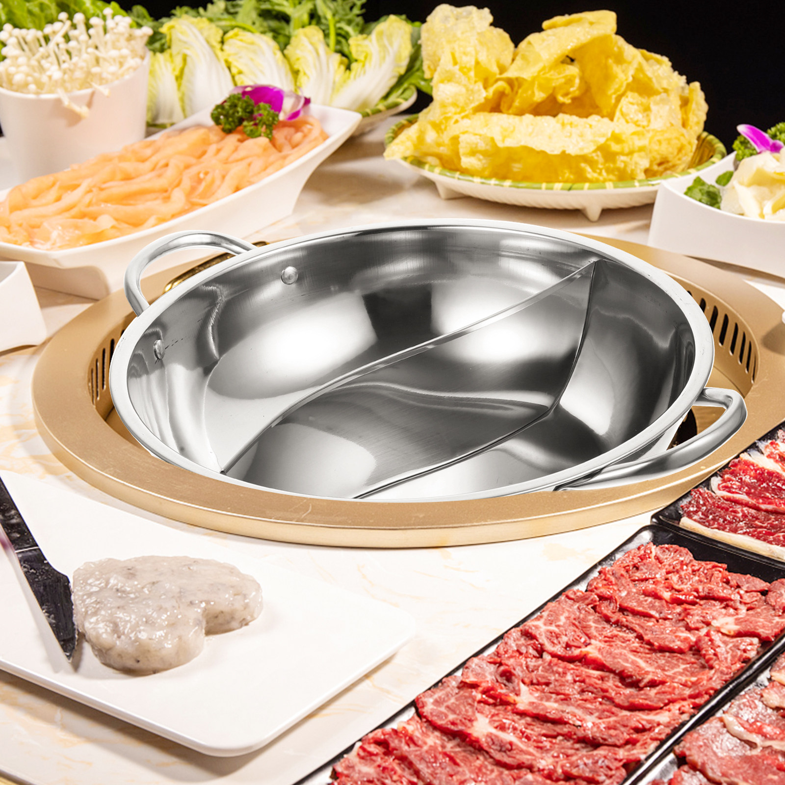 หม้อไฟสแตนเลสแบบแยกสองช่อง หม้ - Home Cooking Restaurant บทวิจารณ์และราคา