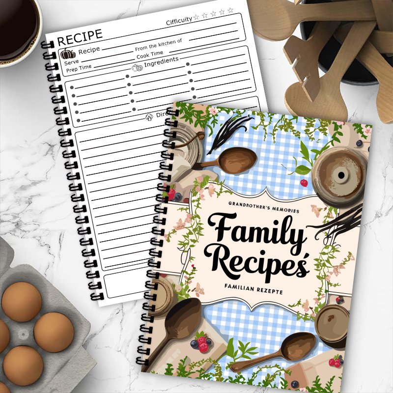 สมุดสูตรอาหาร A5 ลายตารางสีน้ำ - Home Cooking Recipe บทวิจารณ์และราคา