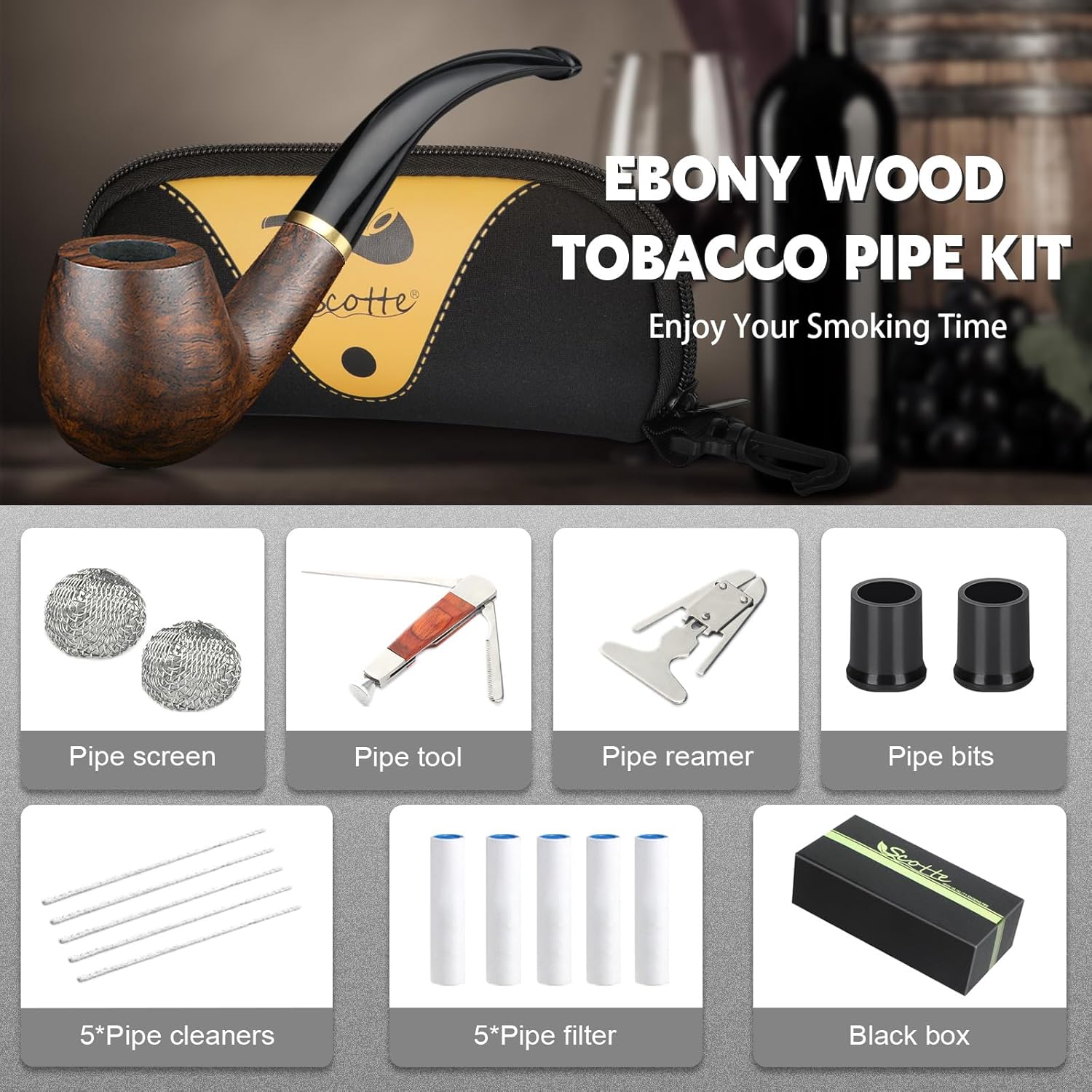 ไปป์ยาสูบทำมือจากไม้ดำ พร้อมกล - Smoker Box Wood Chip บทวิจารณ์และราคา