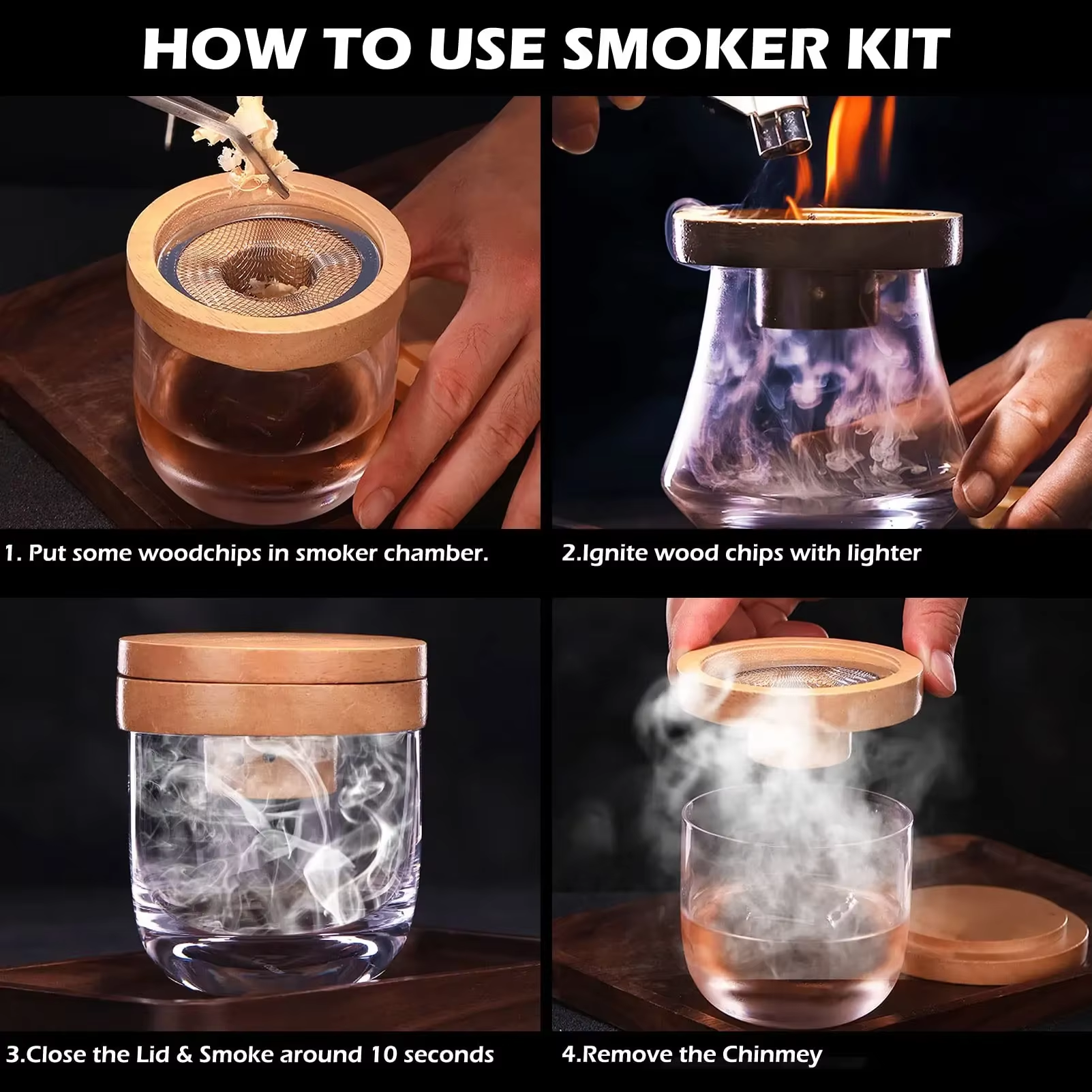 ใหม่ค็อกเทลสูบบุหรี่ชุดบาร์ไม้ - Smoker Box Wood Chip บทวิจารณ์และราคา