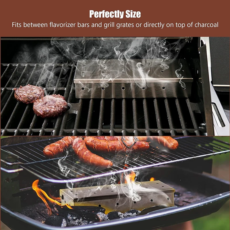กล่องรมควันสเตนเลสสตีล ไม่โก่ง - Smoker Box Wood Chip บทวิจารณ์และราคา